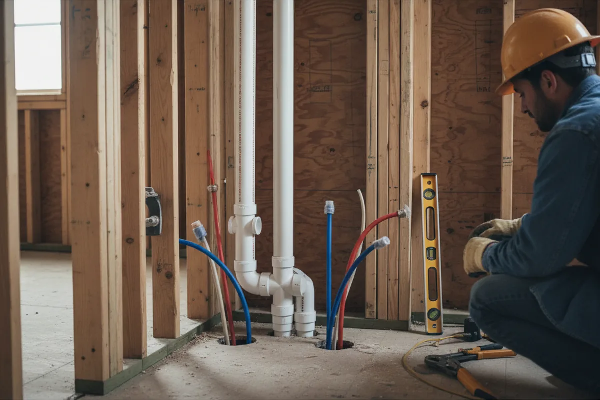 Drain and supply rough-in during Toilet Repair and Installation in Ansonia